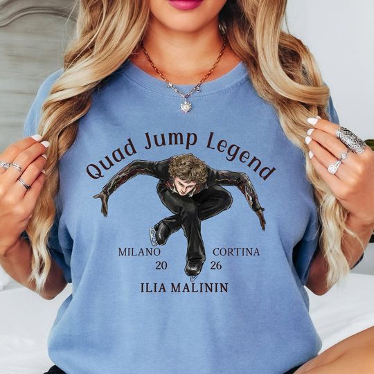 Discover Ilia Malinin Quad Jump Legend World Champion Shirt, Figure Skating Legend Tee, Ice Skater Shirt, Skating Fan Gift