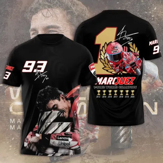 Discover Marc Marquez World Champion 3D Shirt Unisex Fan Gift S-5XL