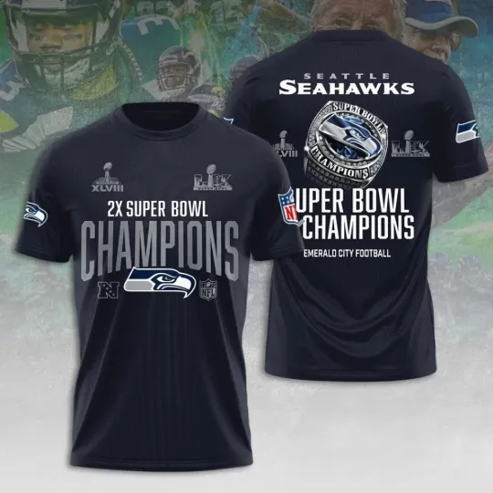 Discover Seattle Seahawk 2025 1Bowl LX Champions 3D Apparel Shirt