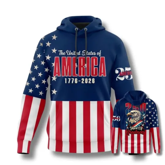 Discover America 250 Years of Freedom 3D All Over Print Hoodie
