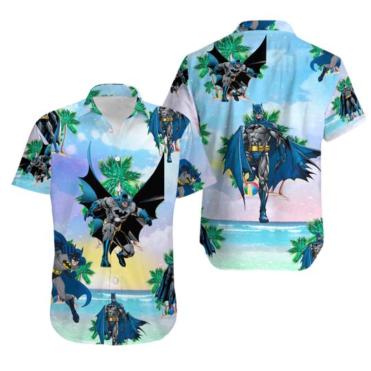 Batman Hawaiian Shirt Button Down Unisex Adults Full Size