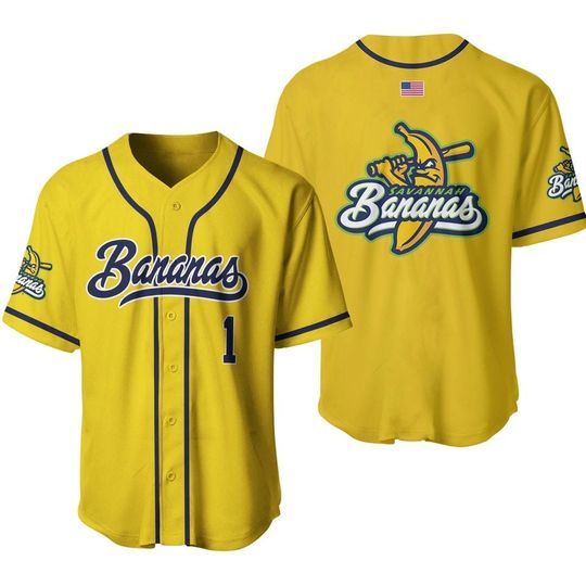 Discover Collection Savannah Bananas Baseball Jersey Team AOP 3D Yellow