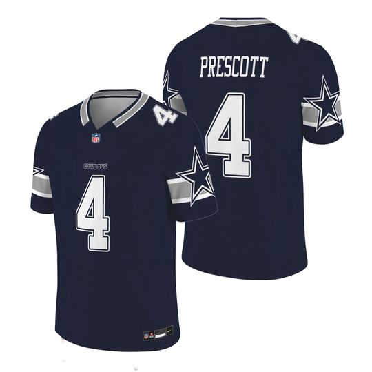 NWT Men's Cowboys #4 Dak Prescott Navy Jersey