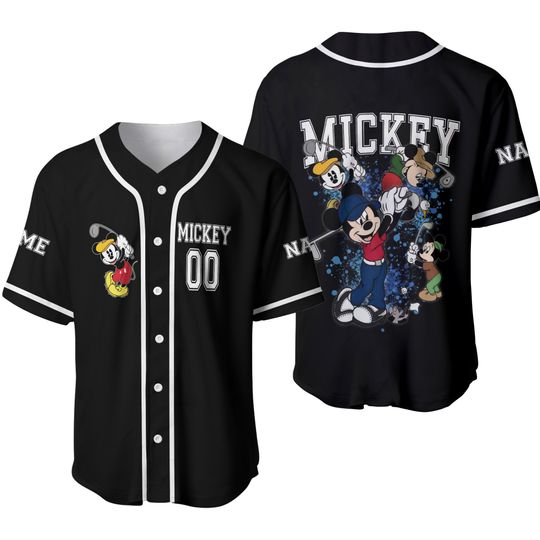 Disney Golf Mickey Baseball Jersey, Mickey Plays Golf Shirt, Disney Gifts for Golf Lovers, Disney Mickey Gift for Kids and Adults
