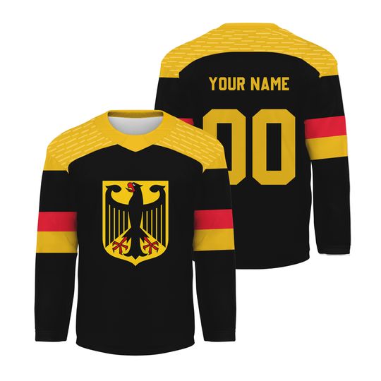 Personalized Germany 2026 Olympic Winter Black Hockey Shirt Men's Fan Gear Gift