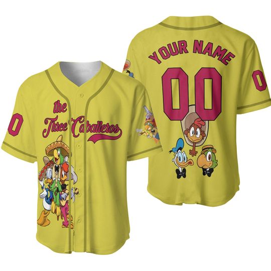 Disney Three Caballeros Baseball Jersey, Donald Duck & Jose Carioca Sport Tee, Mexican Fiesta Party Baseball, Disneyland Margaritas