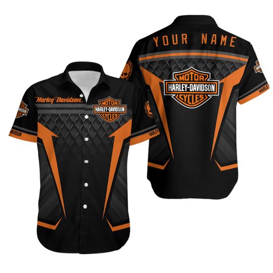 Personalized Harley Motor Racing Davidson Casual Button Down Shirt