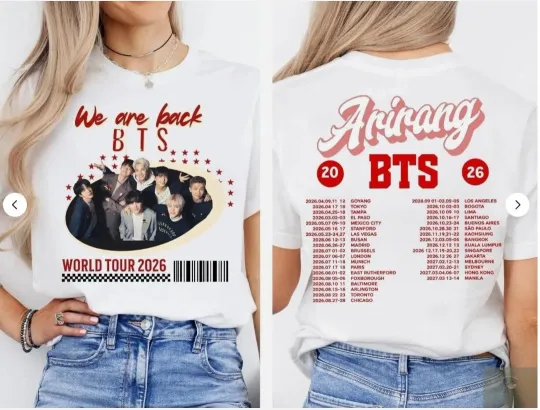 BTS World Tour 2026 Kpop Bangtan Army T-Shirt
