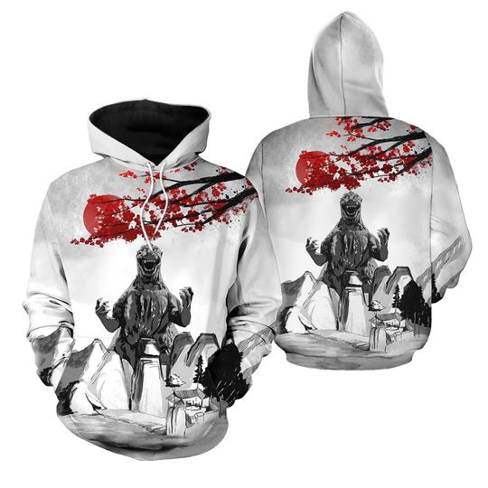 god zilla All Over Print Hoodie - Eastern Style 3D Art Hoodie