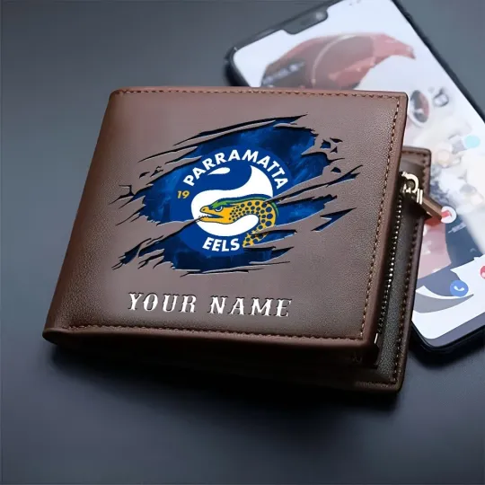 Parramatta Eels NRL Personalized New Man Leather Wallet Gift For Fans