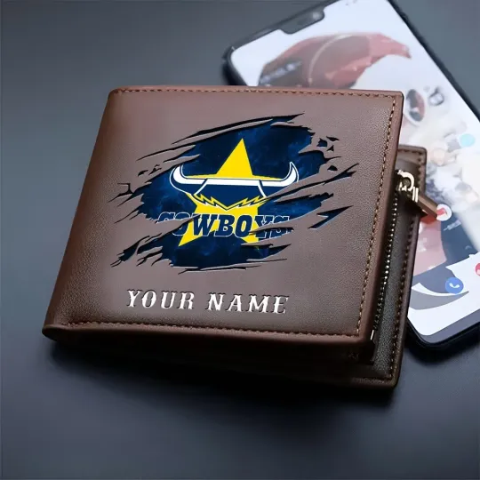 Discover Cowboys NRL Personalized New Man Leather Wallet Gift For Fans