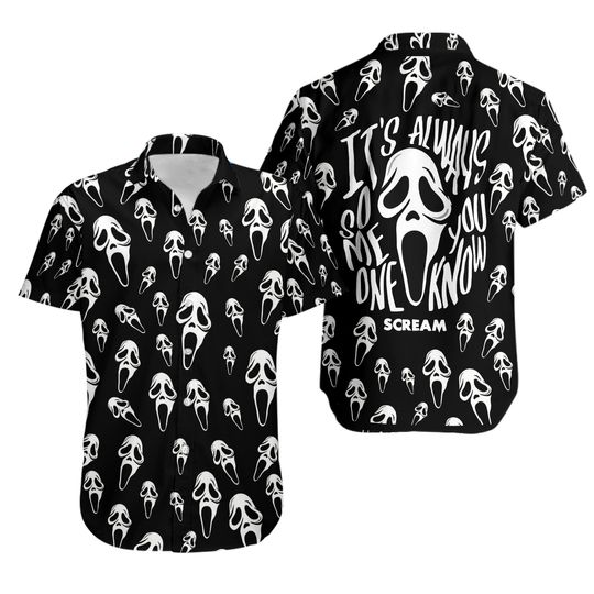 Ghostface 3D Hawaiian Shirt for Horror Movie Fans