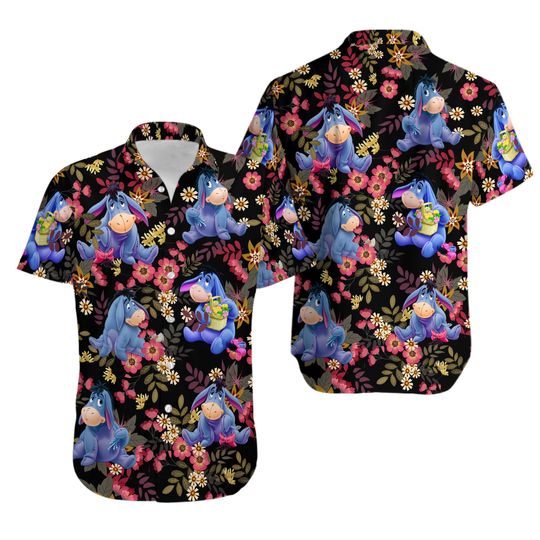 Winnie The Pooh Eeyore Disney Hawaiian Shirt And Shorts, Disney Aloha Set