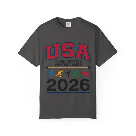 Discover USA Milan Cortina Winter Games 2026 T-Shirt, Olympic Skiing Snowboarding Shirt