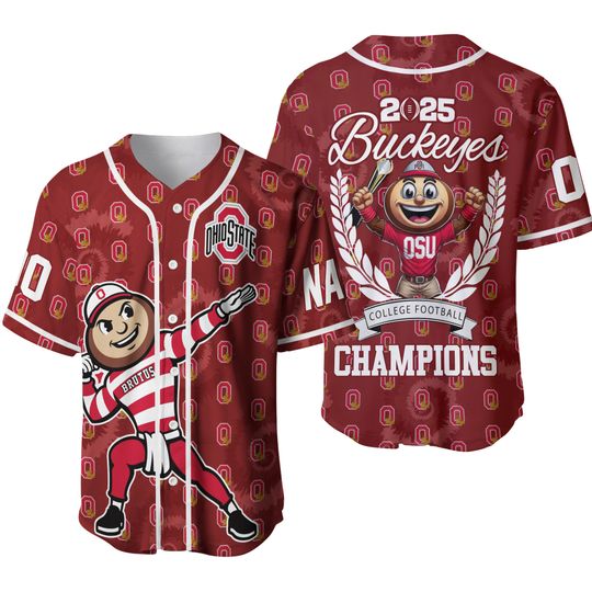 Ohio State Football Team Buckeyes College Football Champions Baseball Jersey