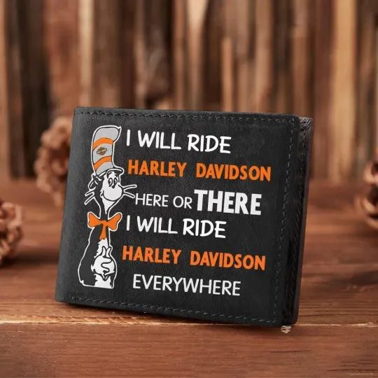 Harley Motor Davidsonn Racing Men's Leather Wallet Gift For Him Dad