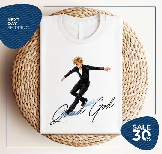 Discover Ilia Malinin Quad God Shirt | Ice Skating Fan Tee | Figure Skater Graphic Shirt | Powerful Jump Design | Milano Cortina 2026 Inspired