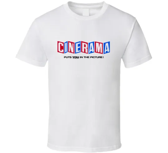 Discover Cinerama, T-Shirt, Widescreen format, Logo, Movie, Theater, Retro