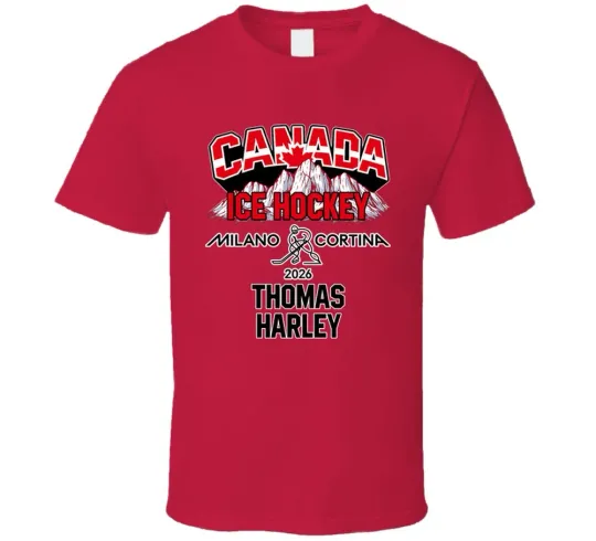 Discover Thomas Harley Ice Hockey Canada Milano Cortina 2026 Fan T Shirt