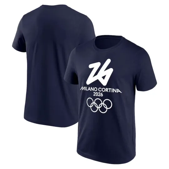 Discover Milano Cortina 2026 Olympics Primary Logo T-Shirt USA Size