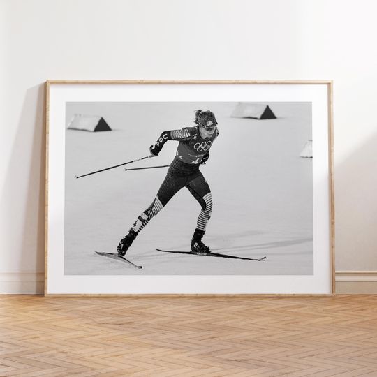 Discover Jessie Diggins Poster, Olympic Champion Wall Art, Cross Country Skiing Legend, Winter Sports Decor, Sport Gift, Team USA Olympic Champion