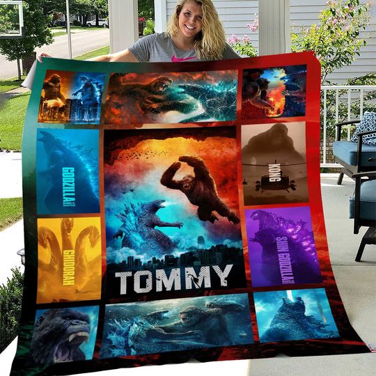 god zilla King Of The Monsters Plush Fleece Blanket, Premium Sherpa Blanket