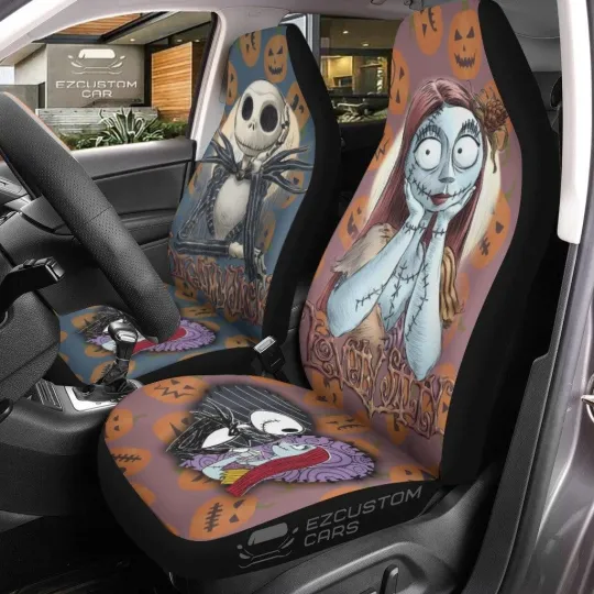 Discover The Nightmare Before Christmas Car Accessories Car Seat Cover Jack and Roses