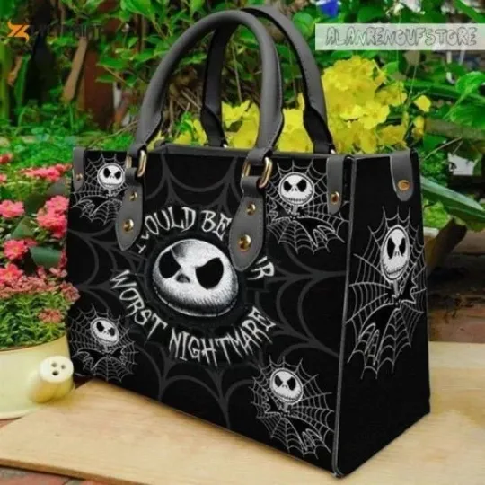 Discover Jack Skellington Leather Handbag Gift For Women