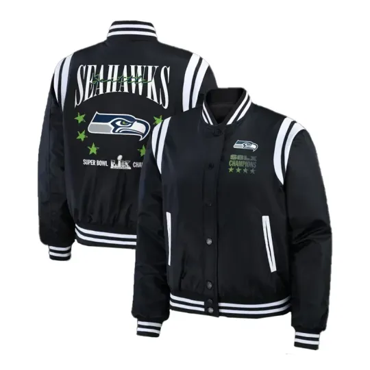 Seatle Seahawks Super Bowl Champs Baseball Jacket