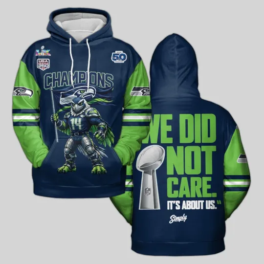 Seattle Seahawks 2026 Super Bowl LX Champions All Over Hoodie