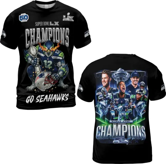 Seattle Seahawks Super Bowl LX Champions All Over Print Shirt