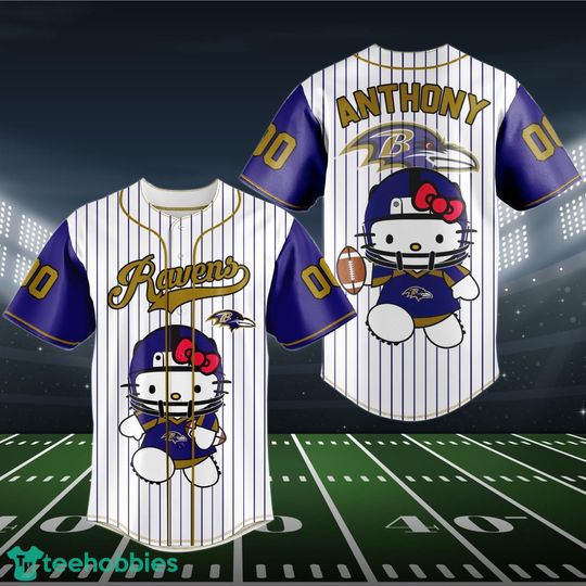 Custom Baltimore Ravens Hello Kitty Baseball Jersey