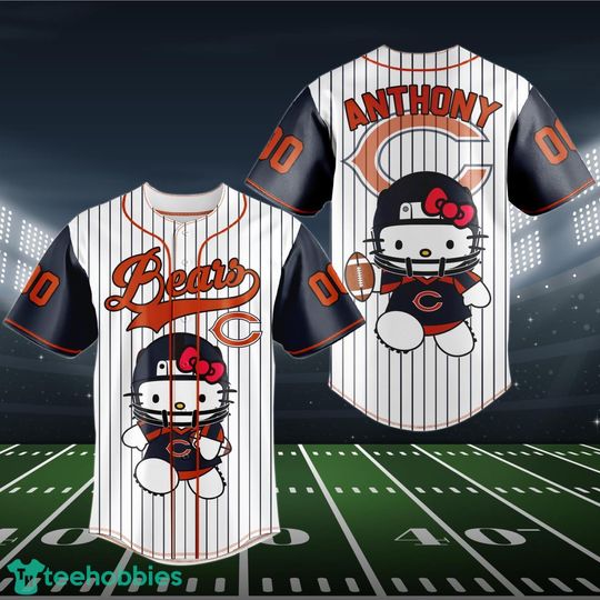 Custom Chicago Bears Hello Kitty Baseball Jersey