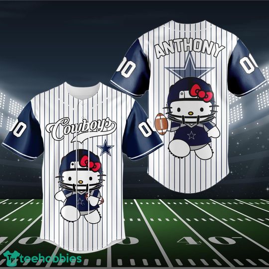 Custom Dallas Cowboys Hello Kitty Baseball Jersey