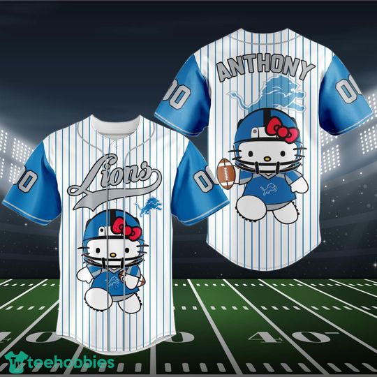 Custom Detroit Lions Hello Kitty Baseball Jersey