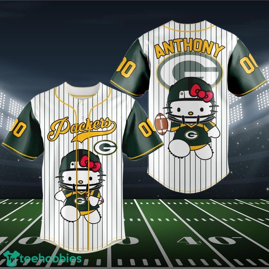 Custom Green Bay Packers Hello Kitty Baseball Jersey