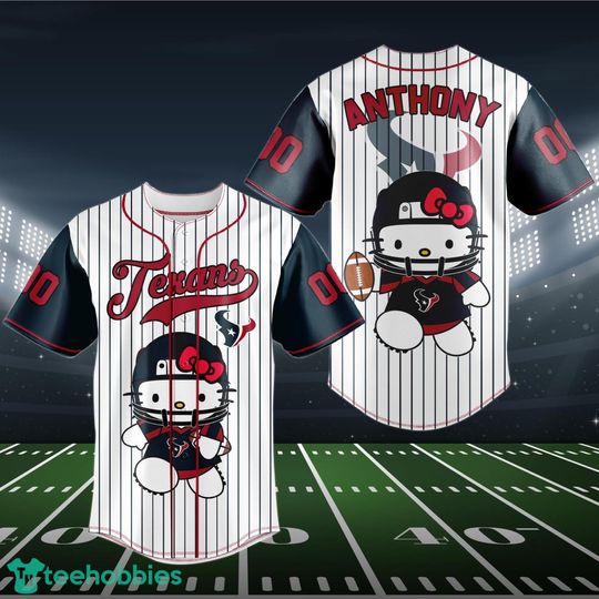 Custom Houston Texans Hello Kitty Baseball Jersey