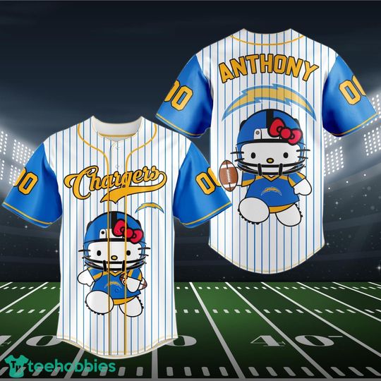 Discover Custom Los Angeles Chargers Hello Kitty Baseball Jersey