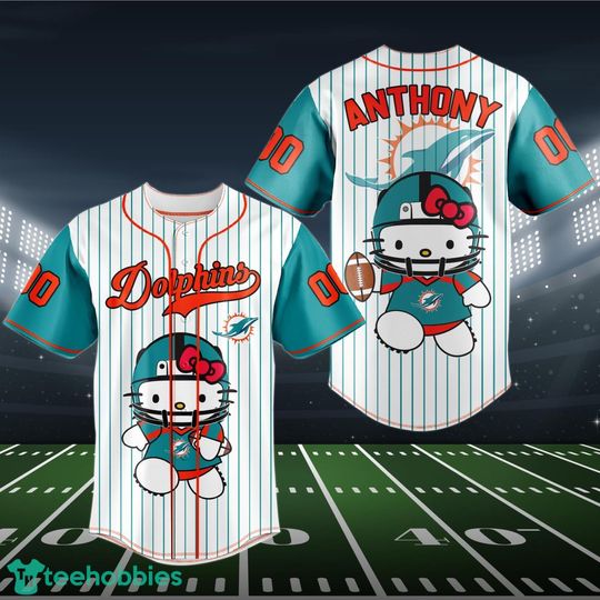 Custom Miami Dolphins Hello Kitty Baseball Jersey