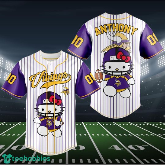 Custom Minnesota Vikings Hello Kitty Baseball Jersey
