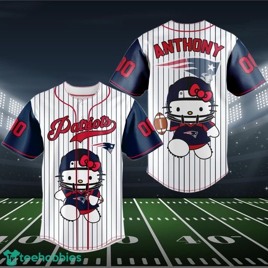 Custom New England Patriots Hello Kitty Baseball Jersey