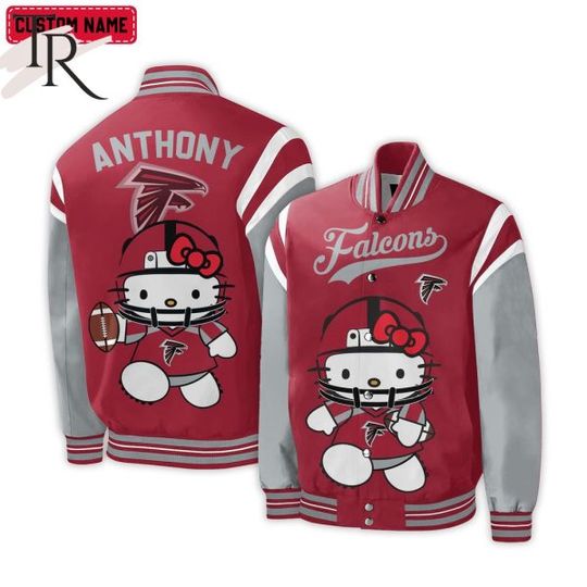 Personalized Atlanta Falcons Hello Kitty Baseball Jacket For Fans