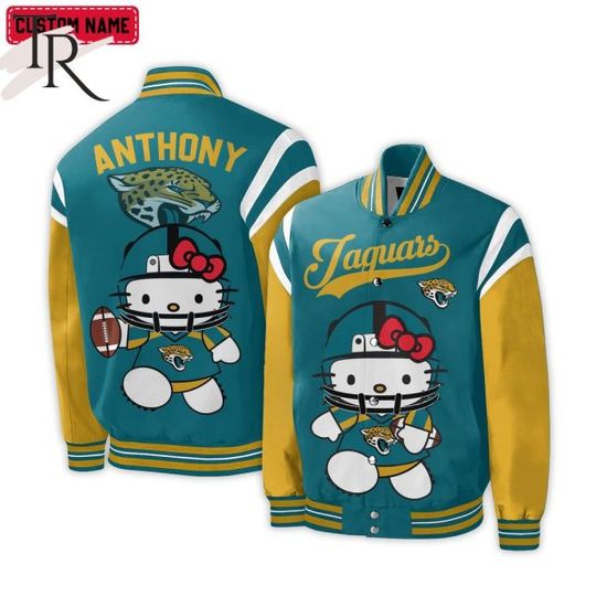 Personalized Jacksonville Jaguars Hello Kitty Baseball Jacket For Fans