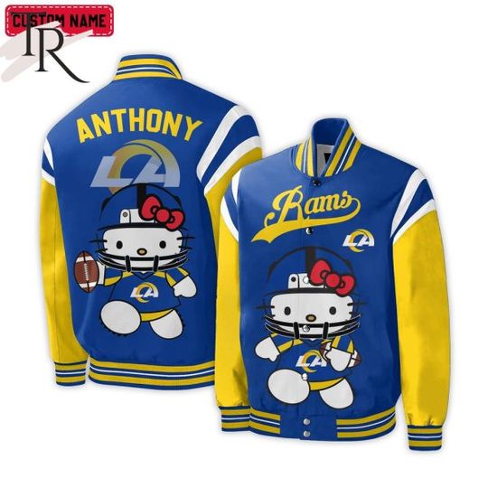 Personalized Los Angeles Rams Hello Kitty Baseball Jacket For Fans