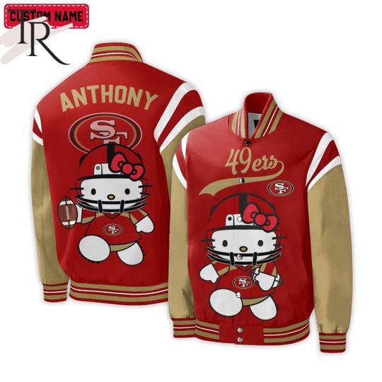 Personalized San Francisco 49ers Hello Kitty Baseball Jacket For Fans
