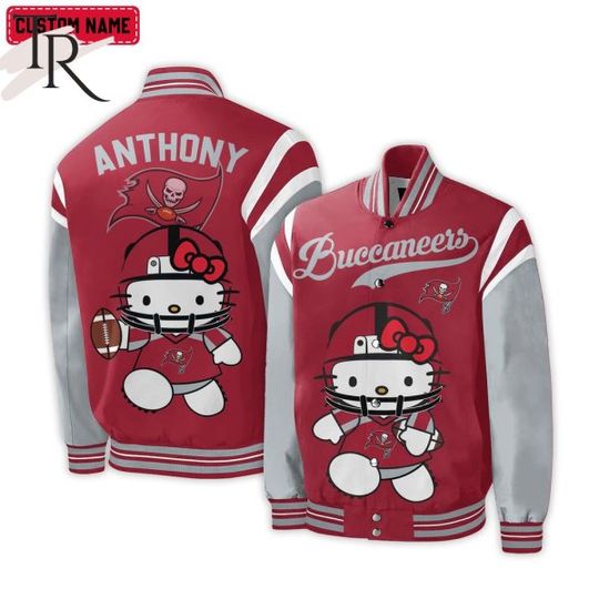 Personalized Tampa Bay Buccaneers Hello Kitty Baseball Jacket For Fans