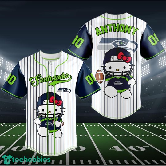 Custom Seattle Seahawks Hello Kitty Baseball Jersey