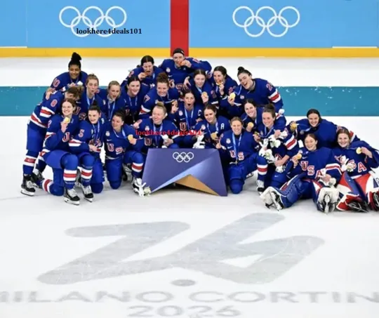 OLYMPICS 2026 Poster Hockey Team Women USA Gold Medal Milan Winter Games