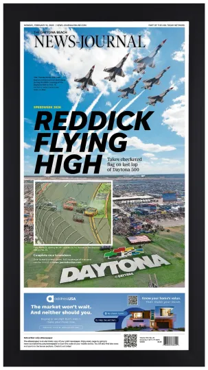 Discover Tyler Reddick 2026 Champion UnFramed Newspaper Style