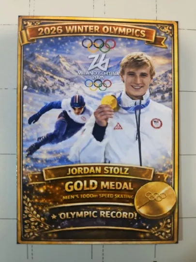 2026 Winter Olympics Medal Series Card - Jordan Stolz Gold Medal